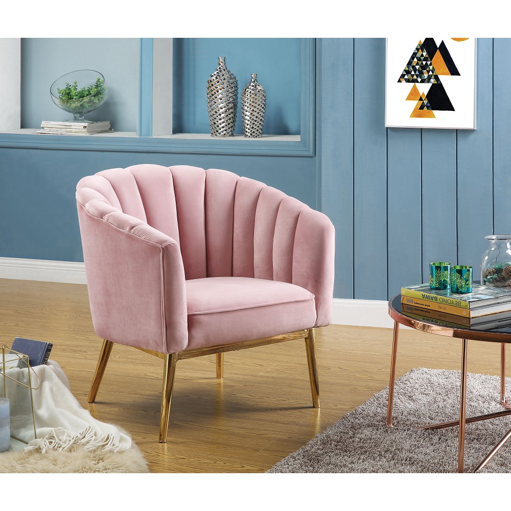ACME Colla Accent Chair in Blush Pink Velvet  Gold-Boyel Living